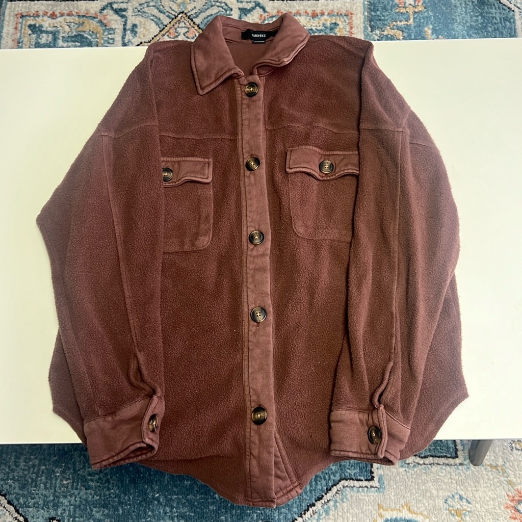 Brown Button Up Shacket
